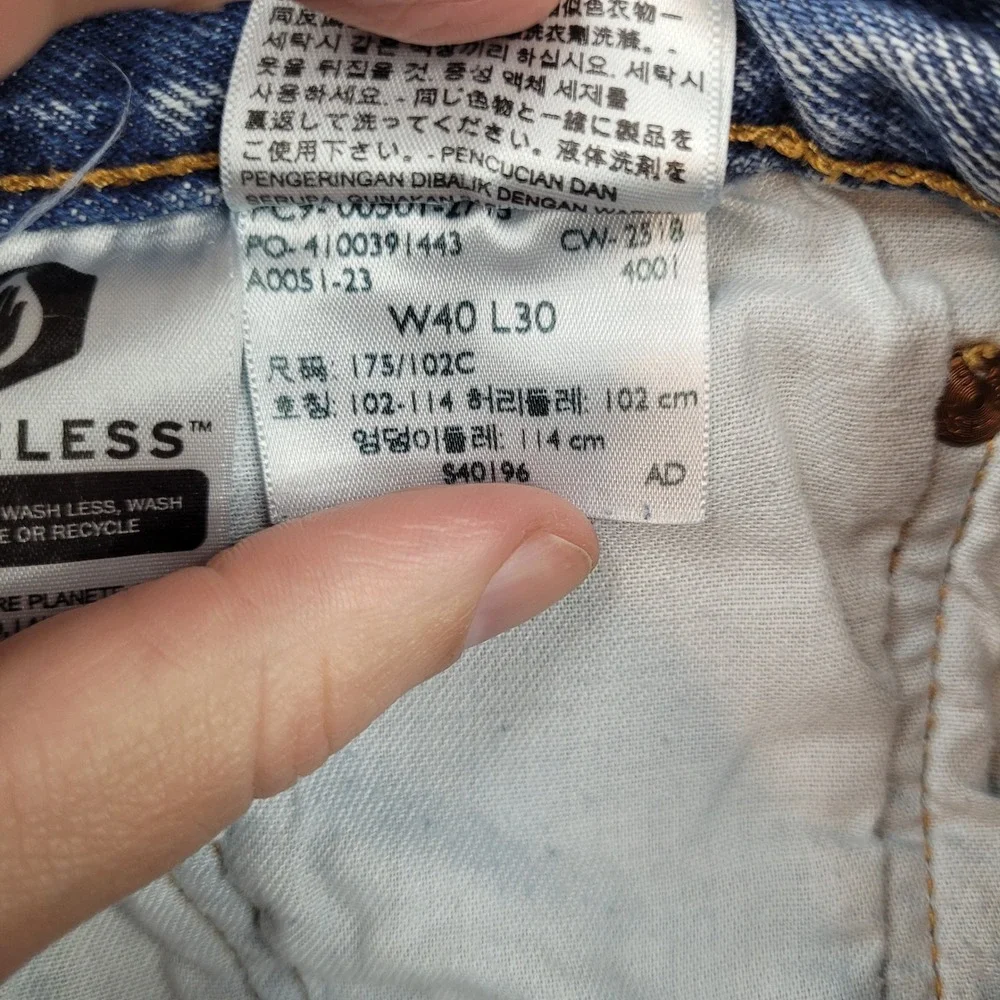 Levi Strauss & Co. 501 Original Fit Jeans Mens 40x30 Blue Acid Wash Button Fly